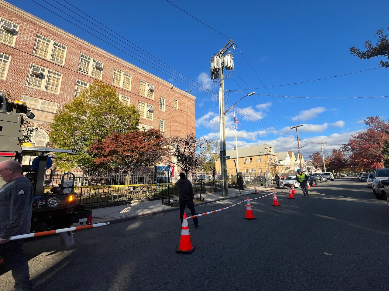 Wires down outside PS 44 in Mariners Harbor