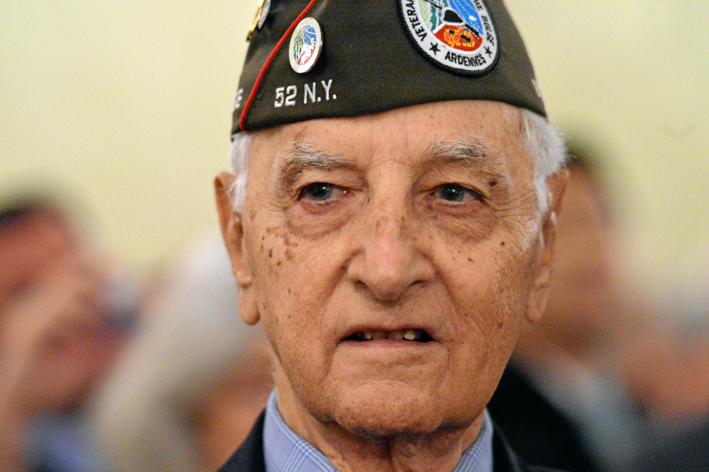 Ed Petrozullo, who fought in the Battle of the Bulge, at the Luxembourg American Chamber of Commerce's "Welcome Home, Boys!" tribute to veterans celebrating the 70th anniversary of the Battle of the Bulge Monday, November 9, 2015 at the River Club in Manhattan. (Staten Island Advance/ Bill Lyons)