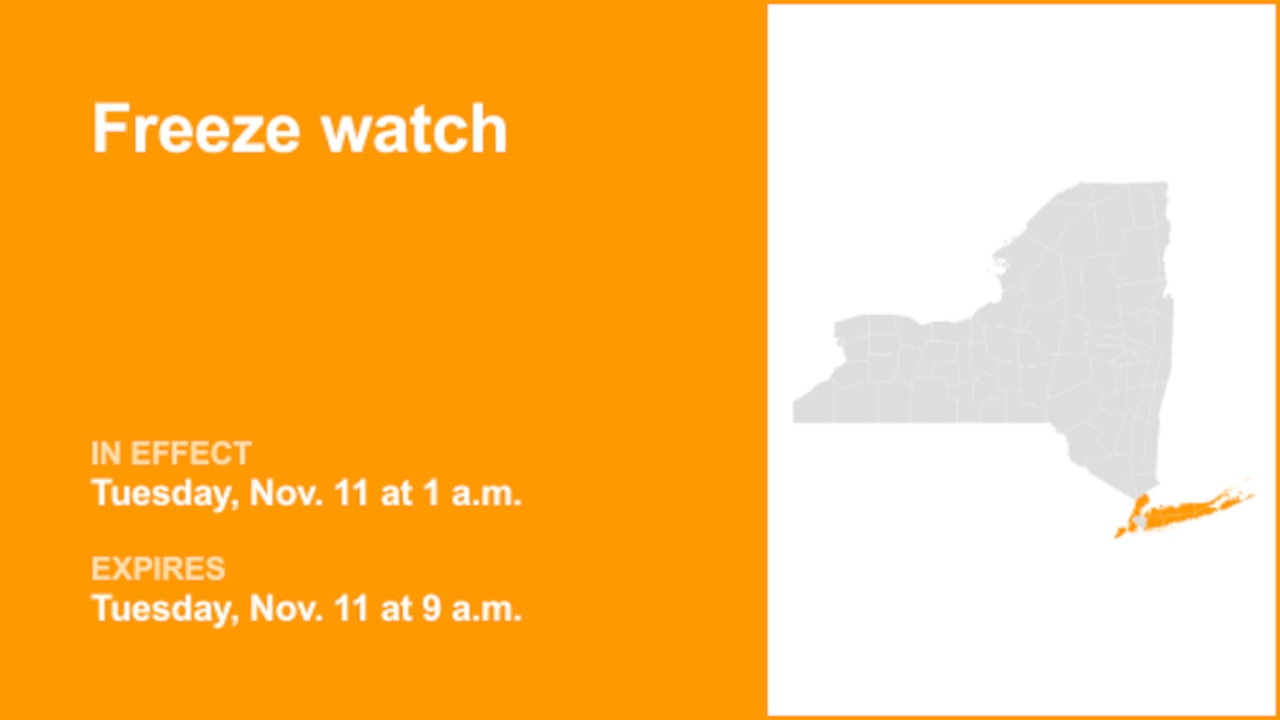 NY weather: Freeze watch affecting part of New York Tuesday – temperatures could sink to 30
