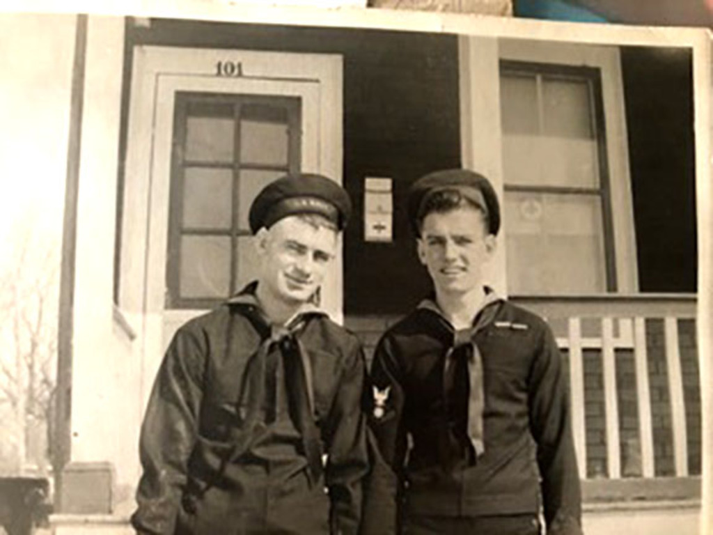 Vincent Traks (left) and his brother John Traks, both from Travis and served in the U.S. Navy during W.W. II. (Submitted by John Traks)