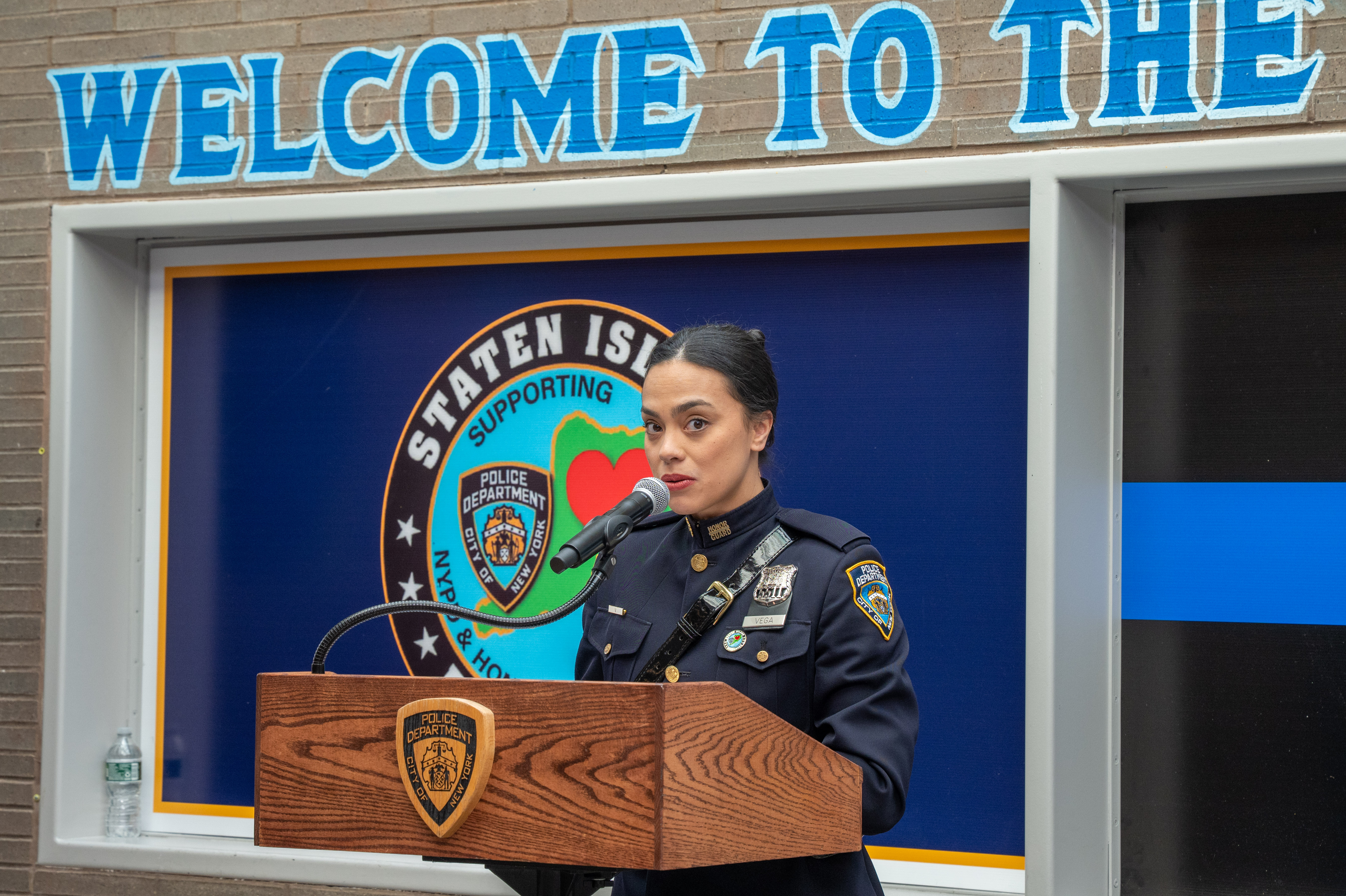 Friends, family, community leaders, elected officials, and fellow NYPD members gather at the 121st Precinct on Saturday, November 15, 2025, in Graniteville for the 10th annual Staten Island Remembers, honoring fallen Staten Islanders who served in the New York Police Department. (Owen Reiter for the Advance/SILive.com)