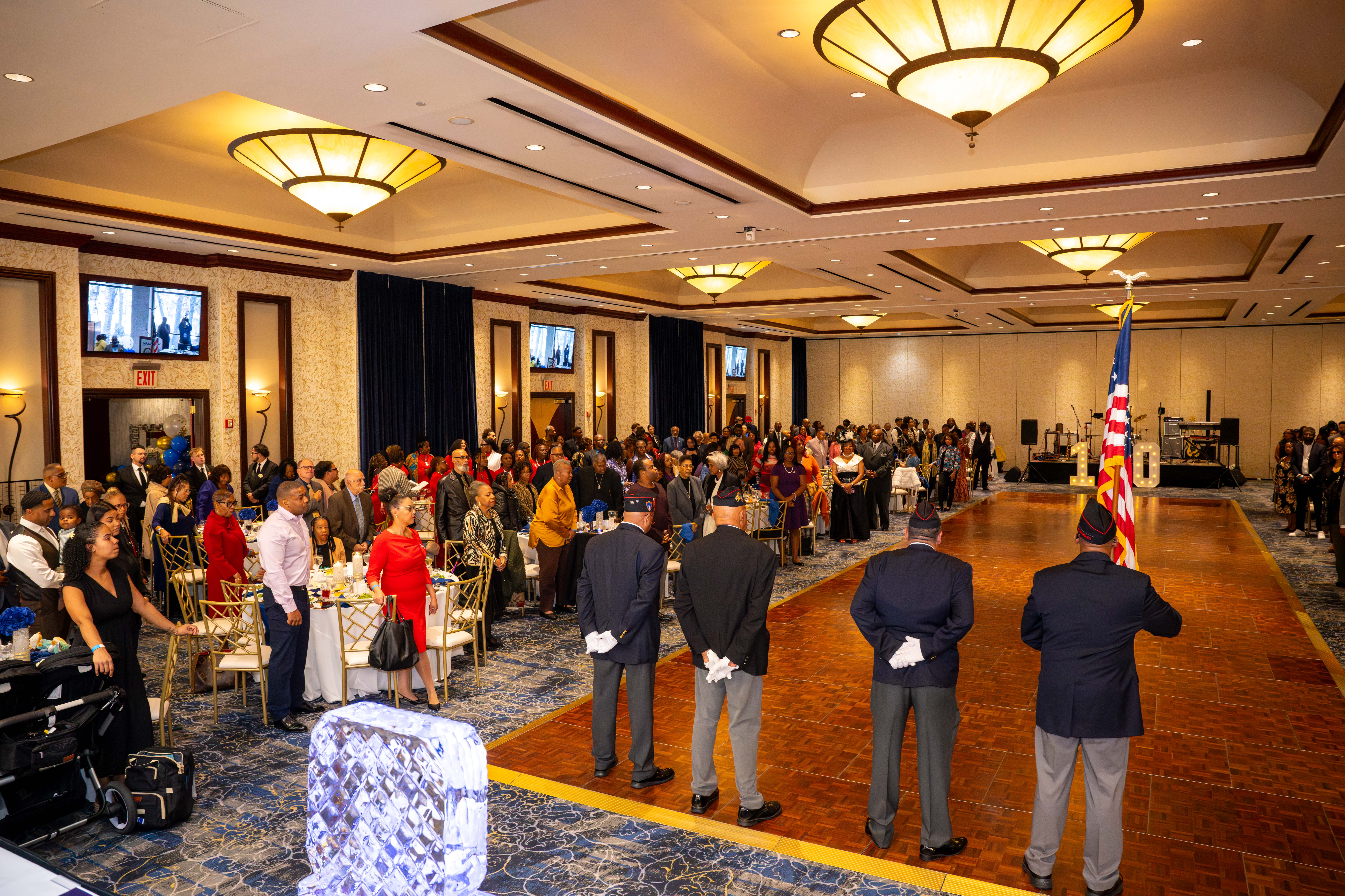The 369th Veterans Association presents the colors at the Staten Island NAACP’s Freedom Fund Luncheon held at Nicotra’s Ballroom at the Hilton Garden Inn on Saturday, November 8, 2025, in Bloomfield. The milestone event marked 100 years of service to the community. (Owen Reiter for the Advance/SILive.com