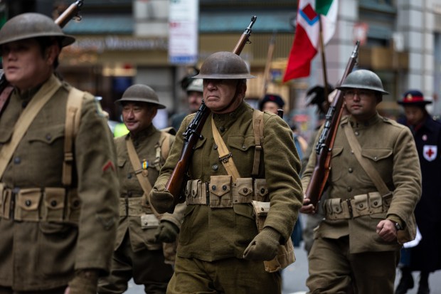 The 2025 New York City Veterans Day Parade on Fifth Ave. in Manhattan is pictured Tuesday, Nov. 11, 2025. (Shawn Inglima/ New York Daily News)