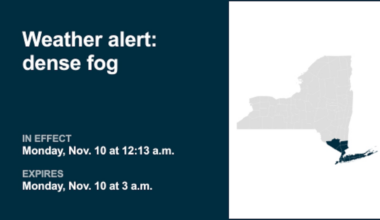 NY weather: Prepare for dense fog in part of New York until 3 a.m. Monday