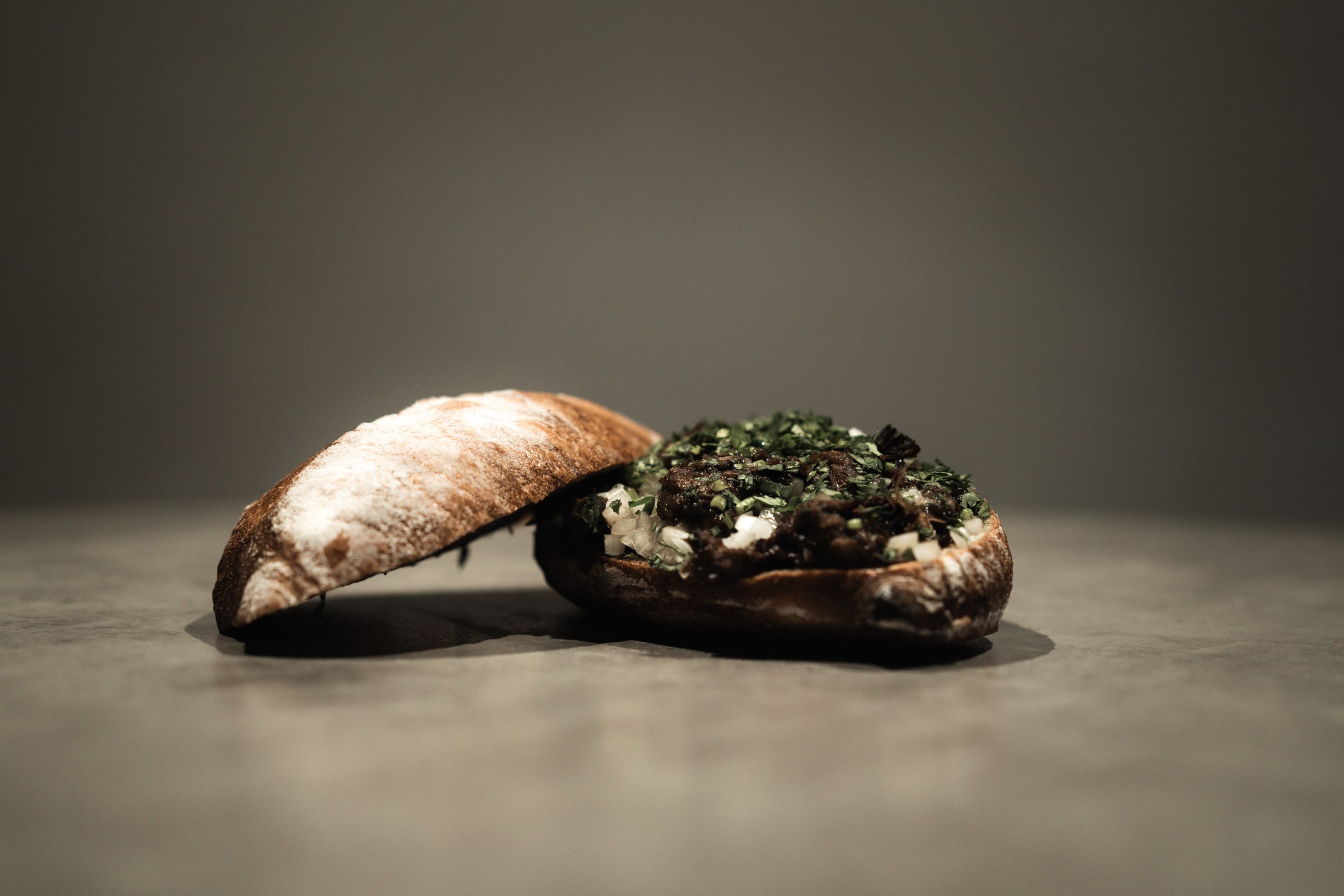 A sandwich with meat.