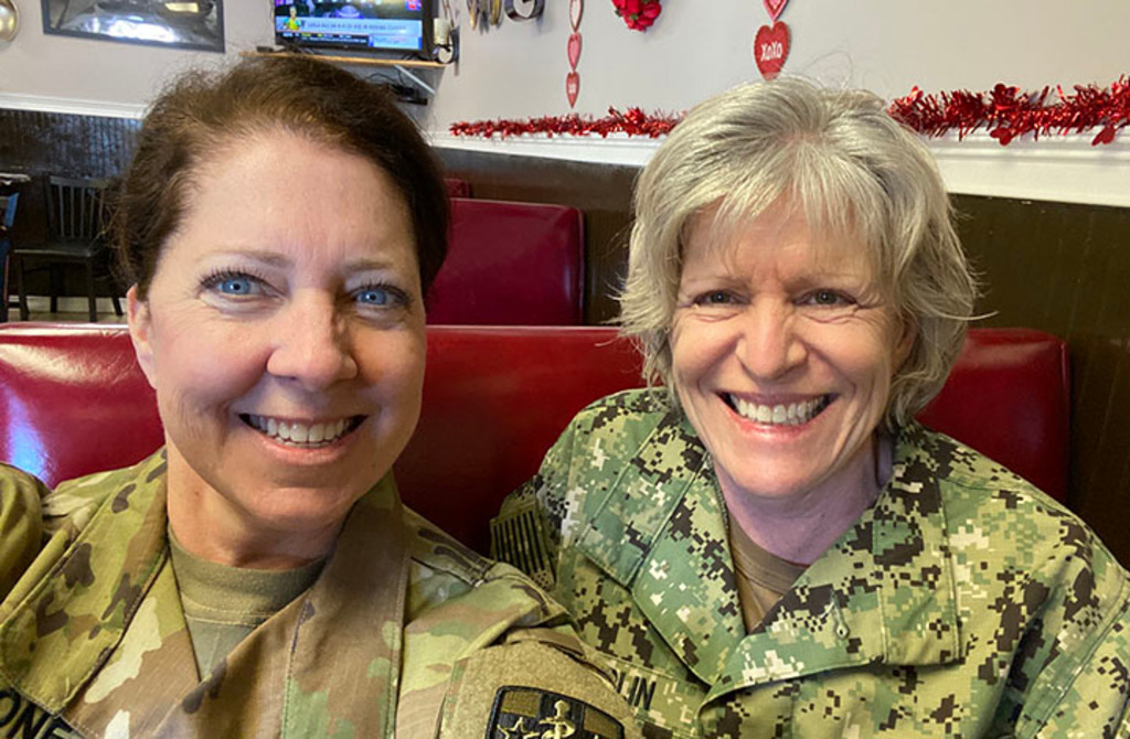 Army Colonel Kathleen Malone, West Brighton and Navy Captain Ann Marie Carlin, Oakwood. Photo taken at Ft. Dix N.J, in 2020. (Submitted by Kathleen Malone)