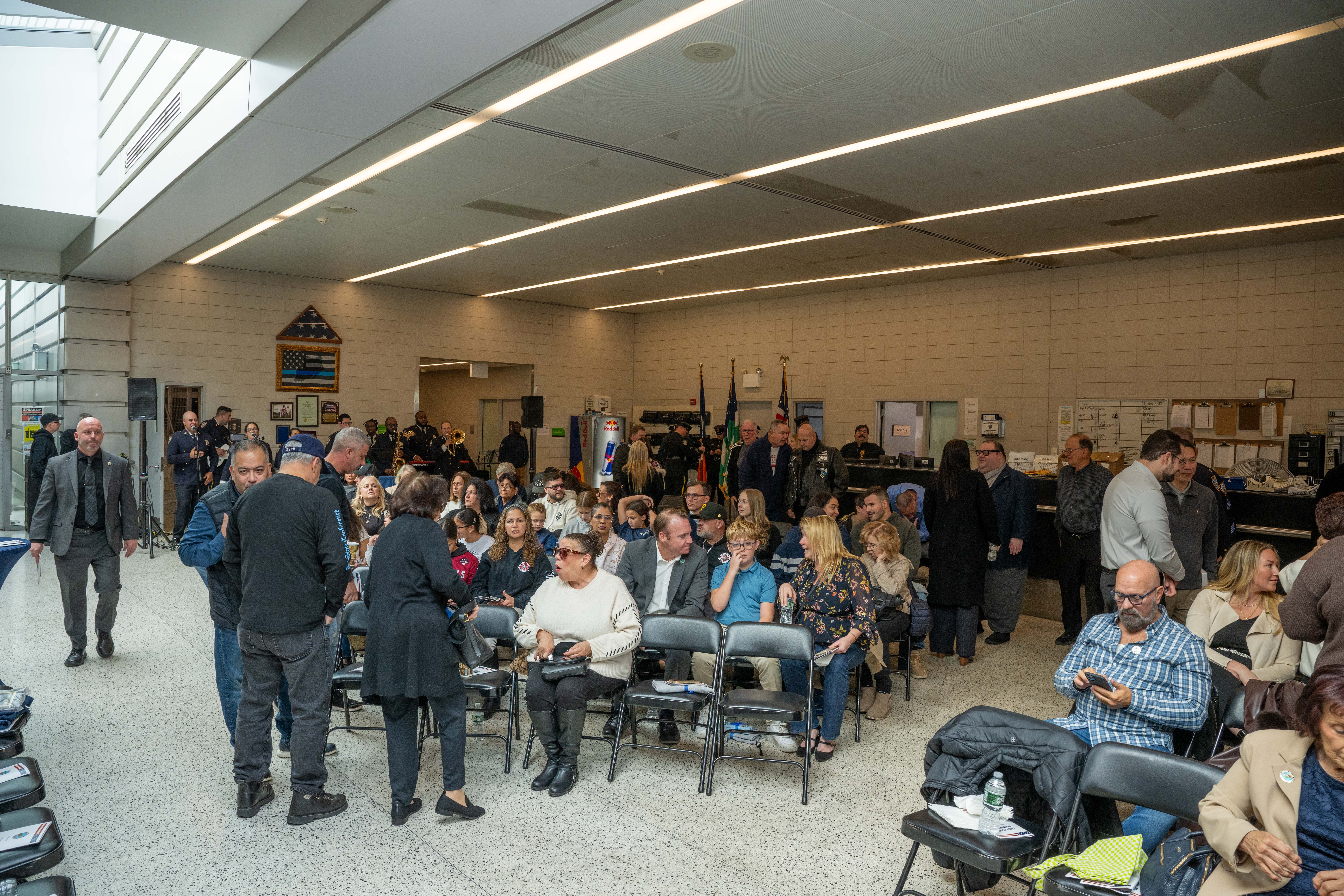 Friends, family, community leaders, elected officials, and fellow NYPD members gather at the 121st Precinct on Saturday, November 15, 2025, in Graniteville for the 10th annual Staten Island Remembers, honoring fallen Staten Islanders who served in the New York Police Department. (Owen Reiter for the Advance/SILive.com)