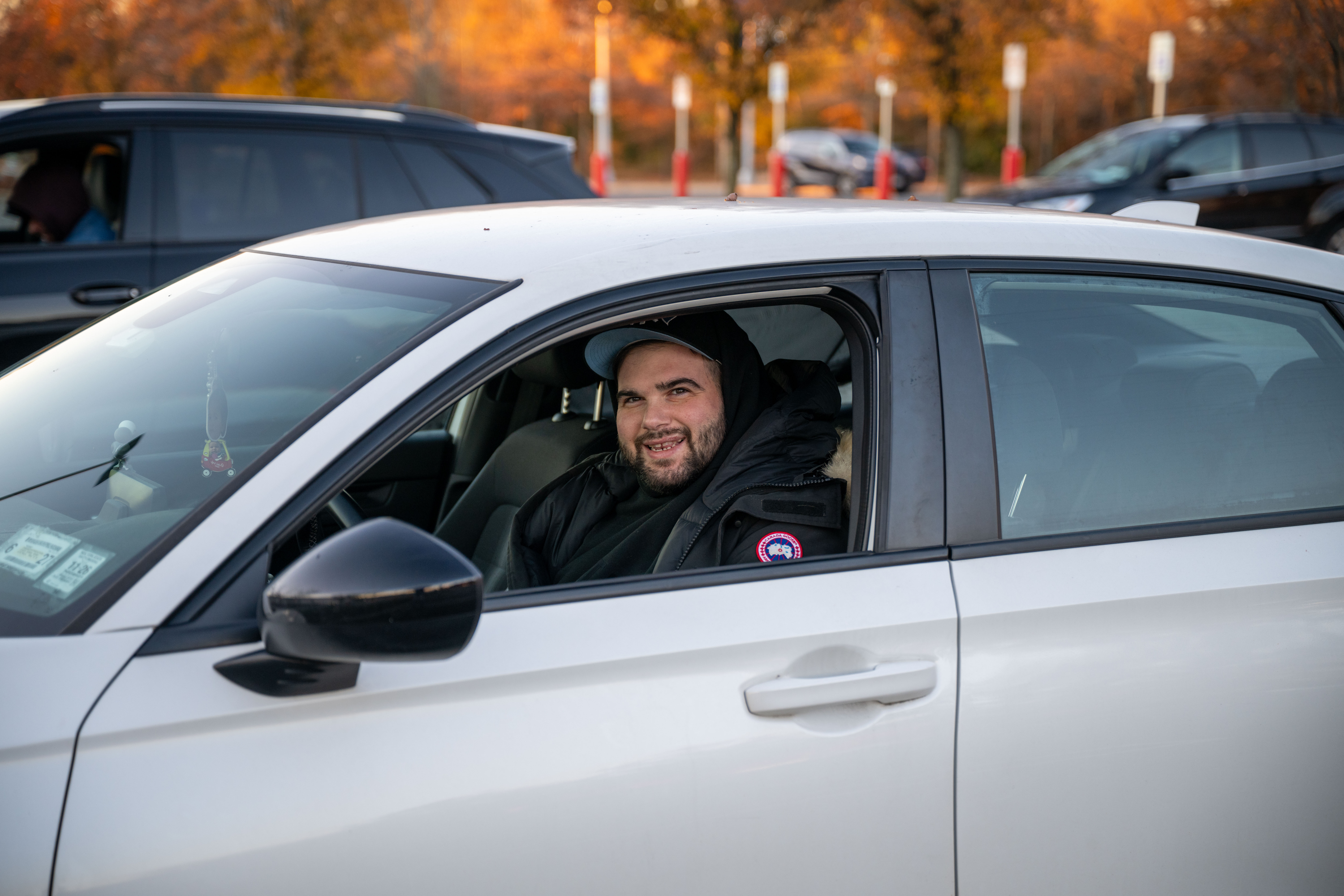 David Parito from New Springville waits for Costco to open on Friday, November 28, 2025, in Greenridge. (Owen Reiter for the Advance/SILive.com)