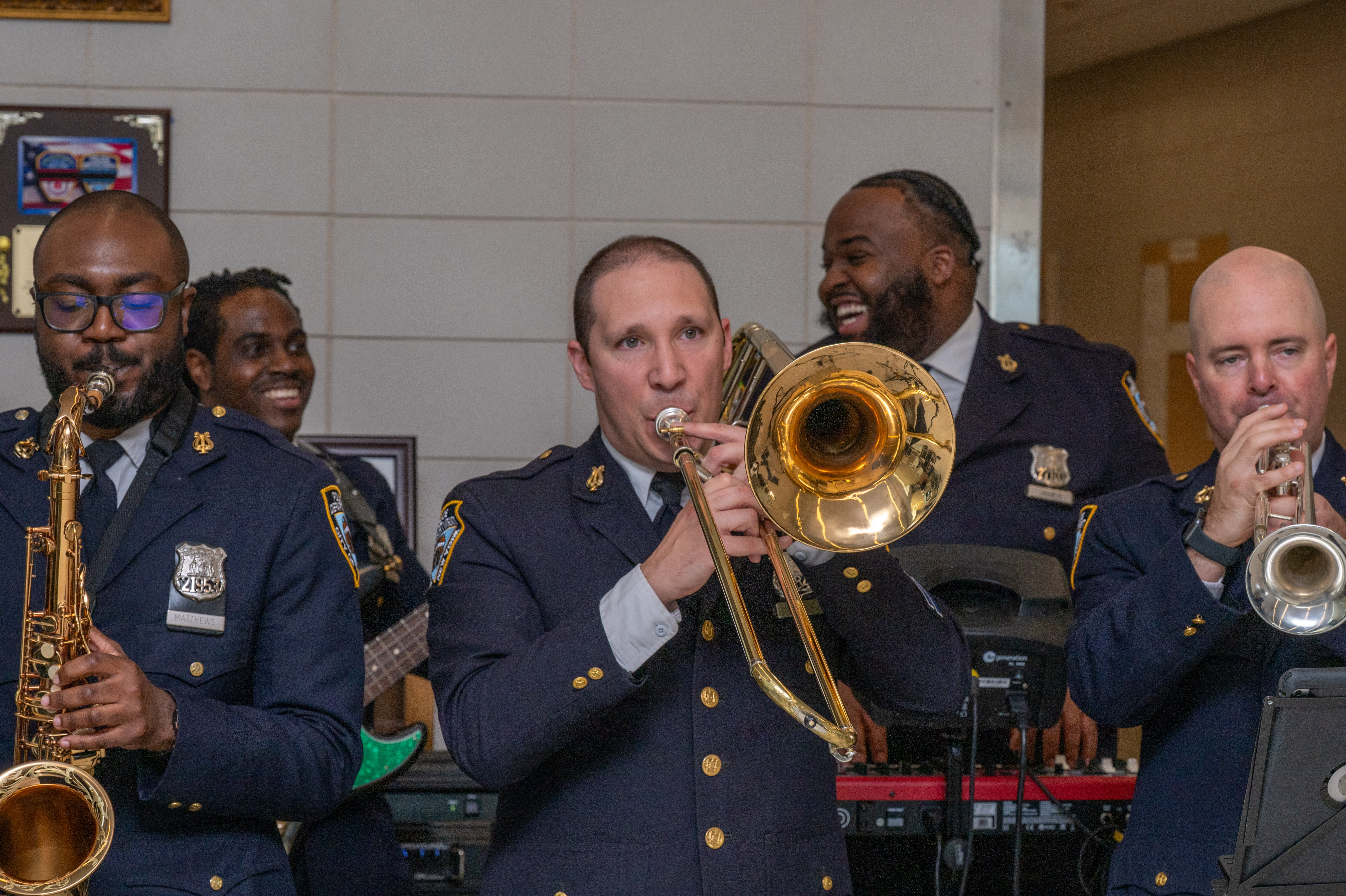 Friends, family, community leaders, elected officials, and fellow NYPD members gather at the 121st Precinct on Saturday, November 15, 2025, in Graniteville for the 10th annual Staten Island Remembers, honoring fallen Staten Islanders who served in the New York Police Department. (Owen Reiter for the Advance/SILive.com)