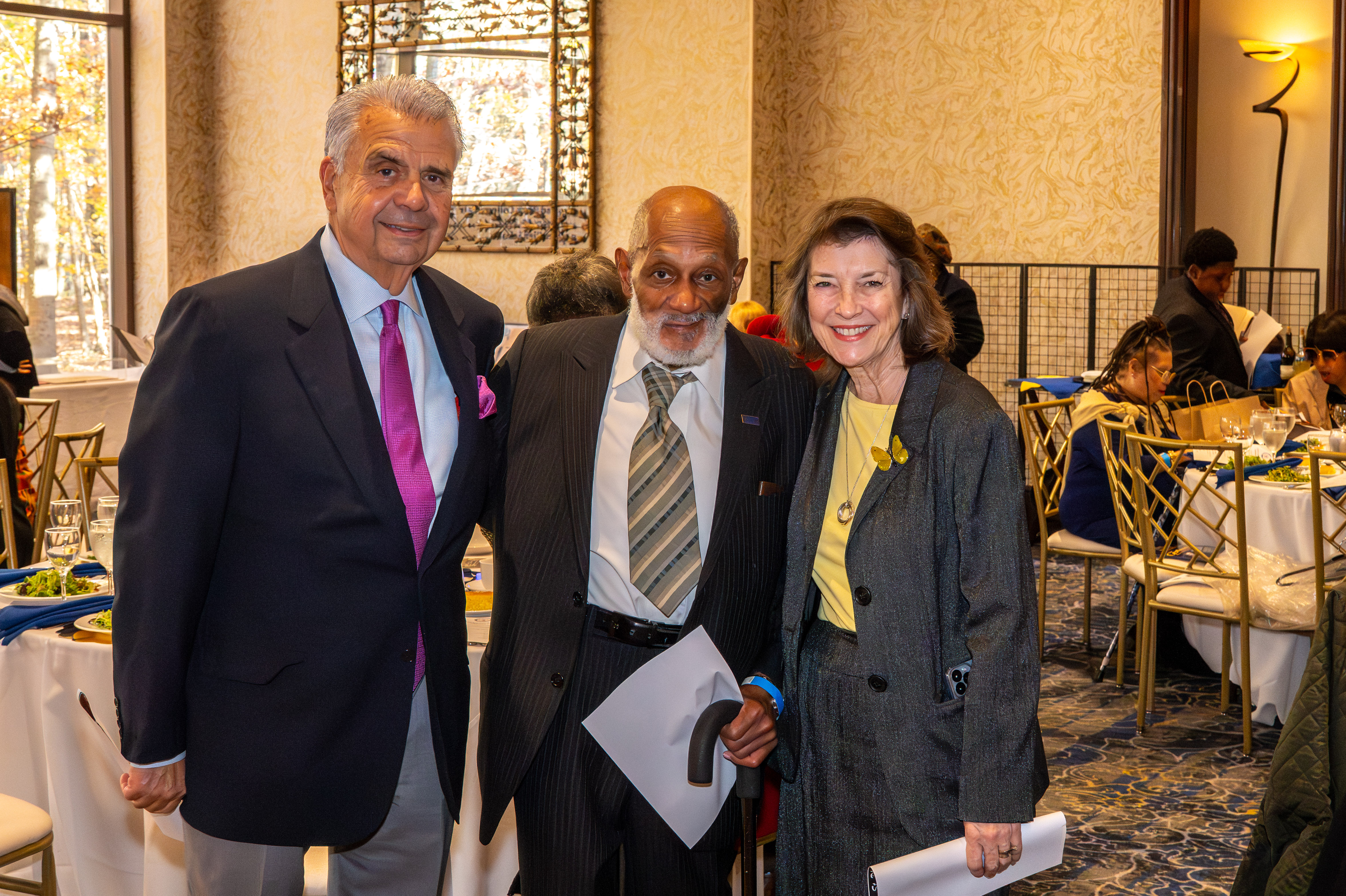 Richard and Lois Nicotra greet Edward C. Josey at the Staten Island NAACP’s Freedom Fund Luncheon held at Nicotra’s Ballroom at the Hilton Garden Inn on Saturday, November 8, 2025, in Bloomfield. The milestone event marked 100 years of service to the community. (Owen Reiter for the Advance/SILive.com)
