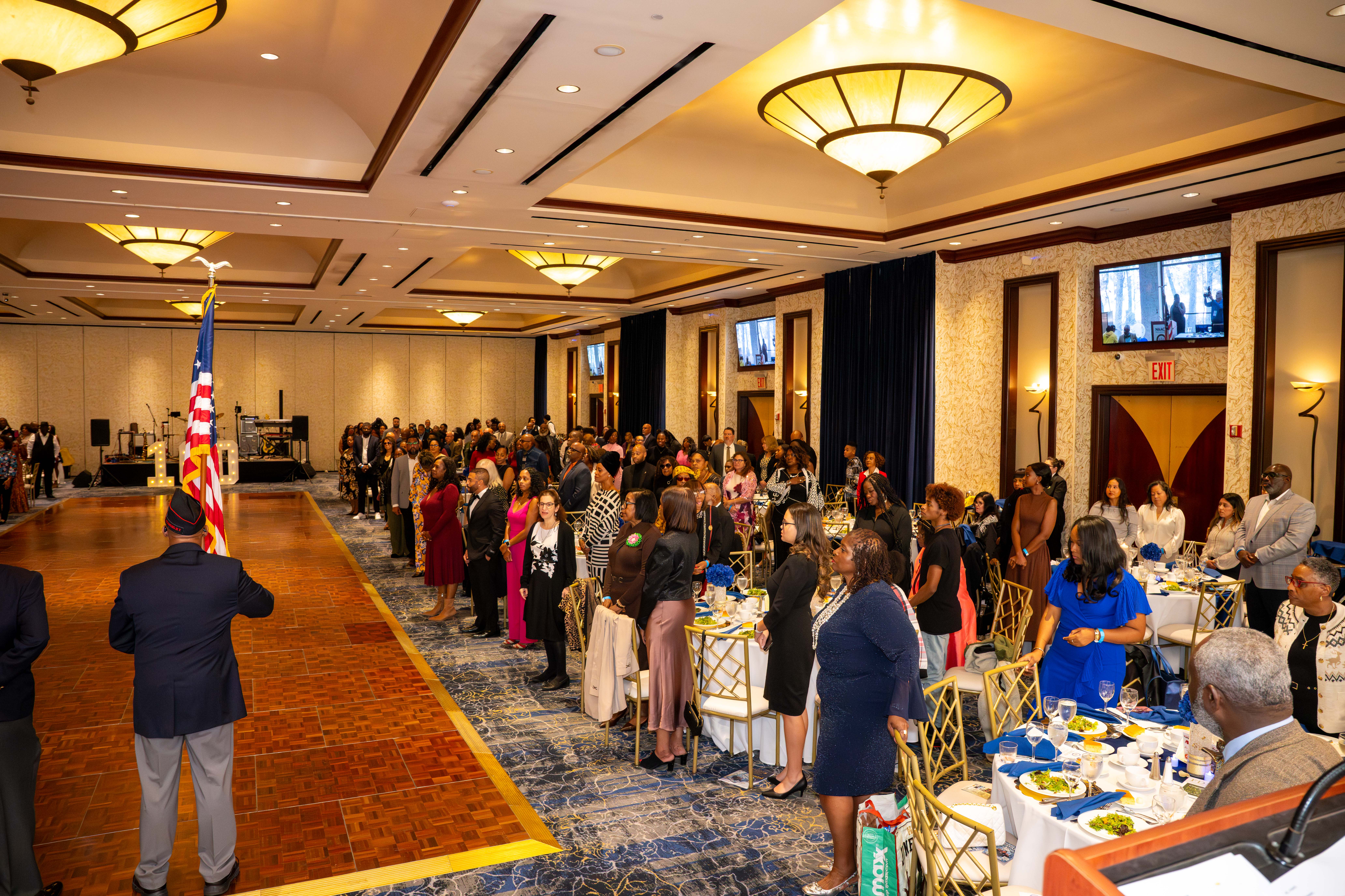The 369th Veterans Association presents the colors at the Staten Island NAACP’s Freedom Fund Luncheon held at Nicotra’s Ballroom at the Hilton Garden Inn on Saturday, November 8, 2025, in Bloomfield. The milestone event marked 100 years of service to the community. (Owen Reiter for the Advance/SILive.com