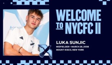 New York City FC MLS NEXT Pro Affiliate, New York City FC II, Signs Midfielder Luka Sunjic 