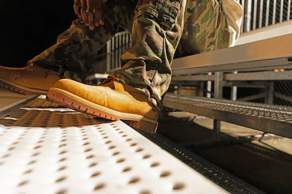 man wearing SNIPES/Timberland boot