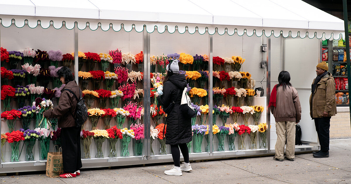 Cj hendry mimics NYC flower stands with first permanent shop in soho