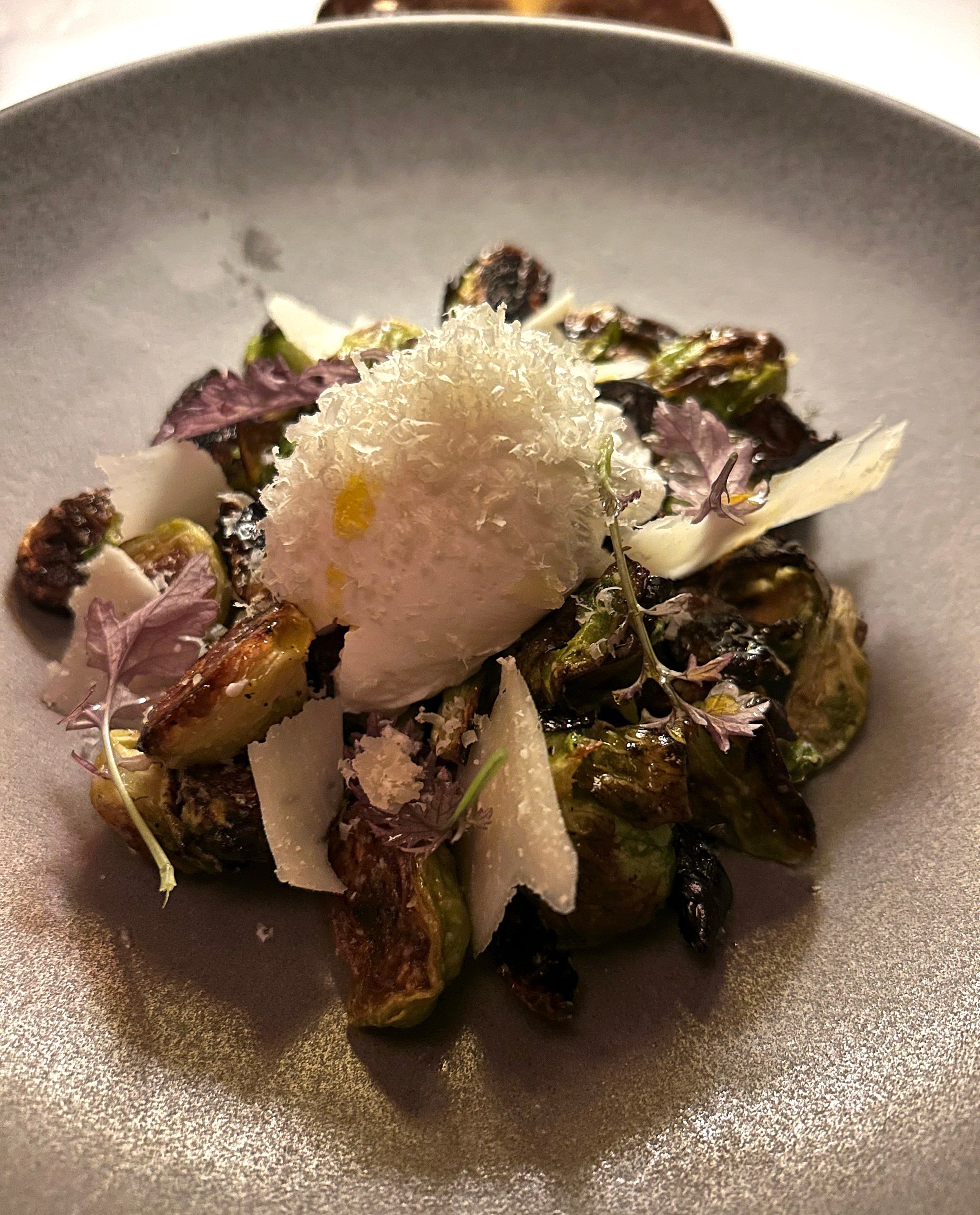 A bowl with a salad.