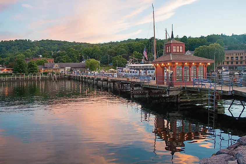 The pier on Seneca Lake in Watkins Glen, New York.