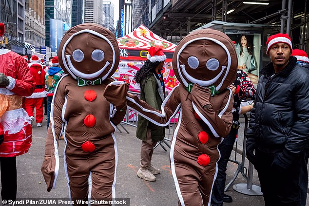Many wore their best Kris Kringle outfits, but others chose to dress up as elves or gingerbread men cookies