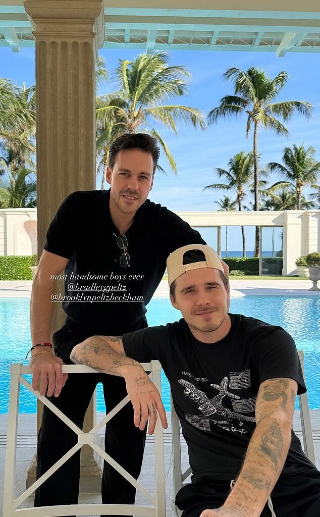 Nicola Peltz has shared a sweet snap of husband Brooklyn Beckham with her brother as she heads home for Christmas