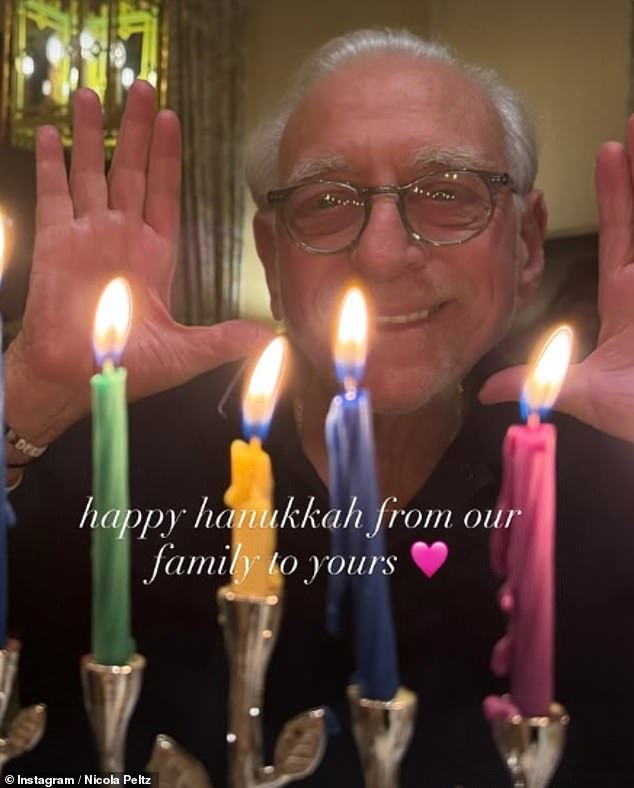 And in the midst of the fall-out, Nicola took to social media to share a seeming dig at the Beckham clan, as she and her parents celebrated Hanukkah
