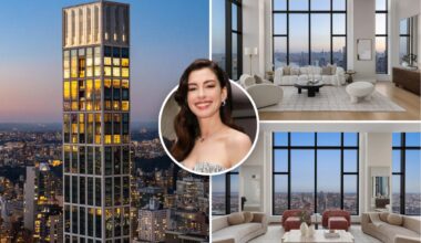 Anne Hathaway attended a glam event in this $65M NYC penthouse