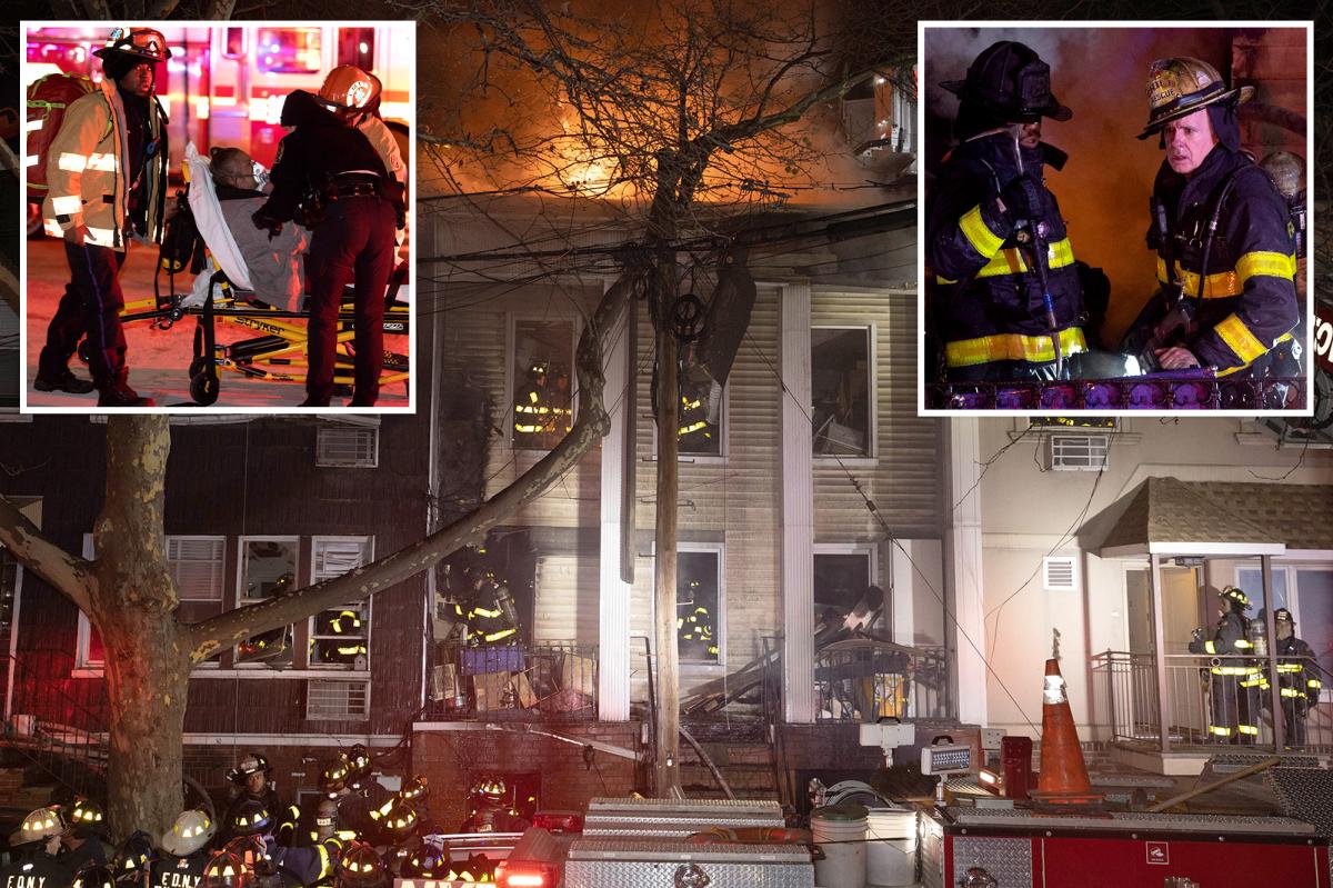 5 people – including 2 firefighters – hurt as massive blaze rips through NYC home: cops