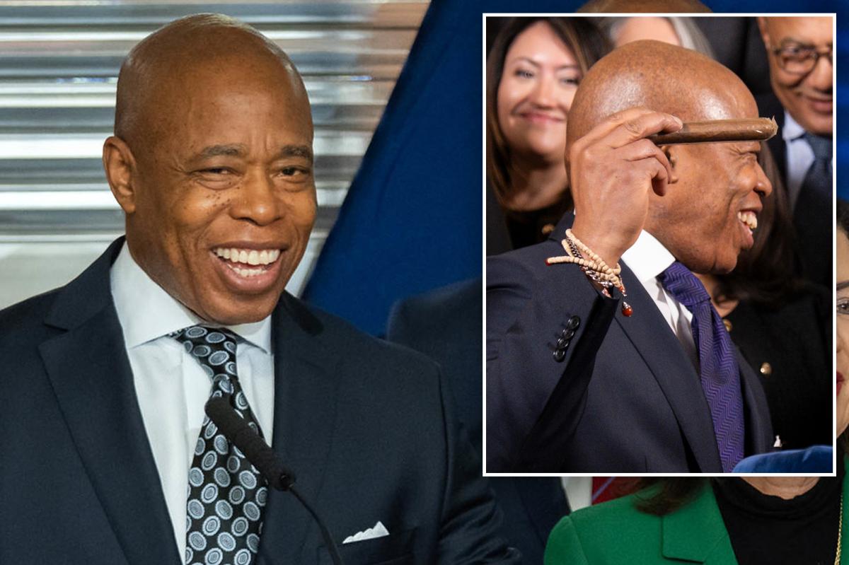 Eric Adams whips out cigar, gives spicy 2-word answer on whether he'll miss being NYC mayor