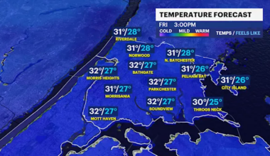 Frigid start with increasing clouds, light snow arrives tonight in The Bronx