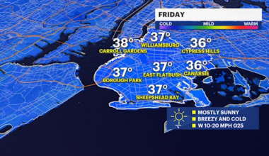 Breezy winds under sunny skies for Friday in Brooklyn; chance of weekend snow
