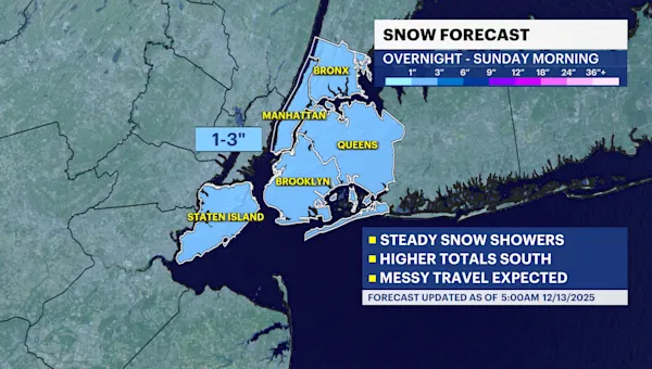 Snow tonight through Sunday morning in The Bronx