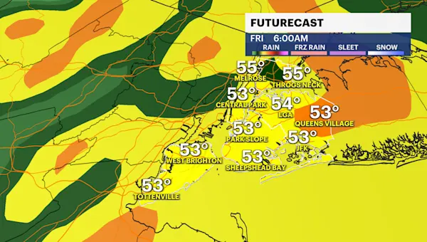 Temps in the 40s for The Bronx; milder and stormy weather later this week