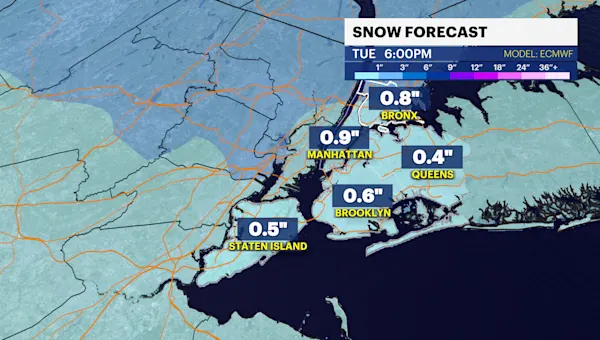 Chilly Monday in The Bronx before wintry mix and rain arrives