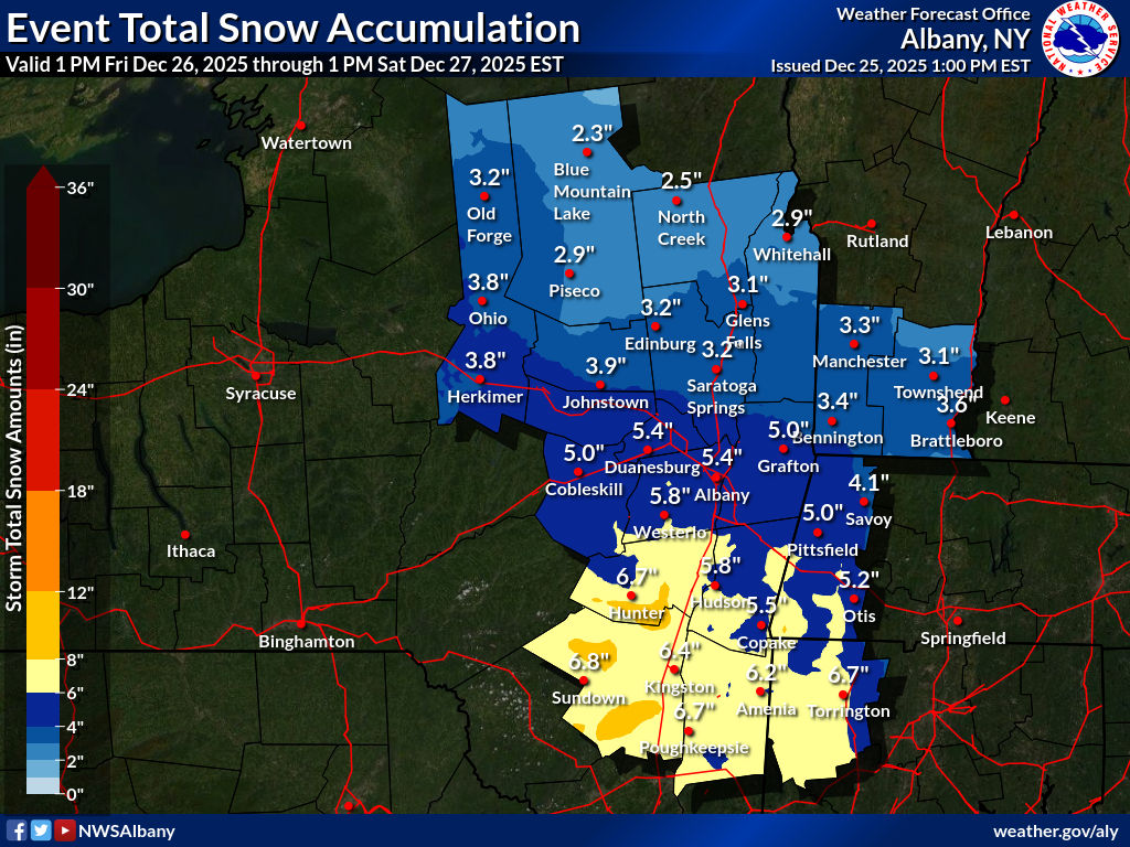 Here’s how much snow you can expect in the Albany area