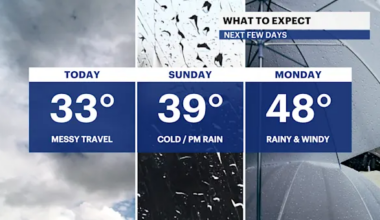 Snowfall clears while cold temperatures and wind persist in Brooklyn