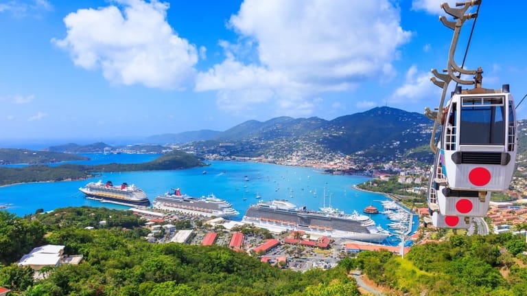 See views of the harbor and the island from the...