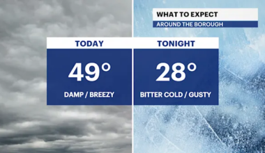 Chilly, damp and breezy conditions in The Bronx