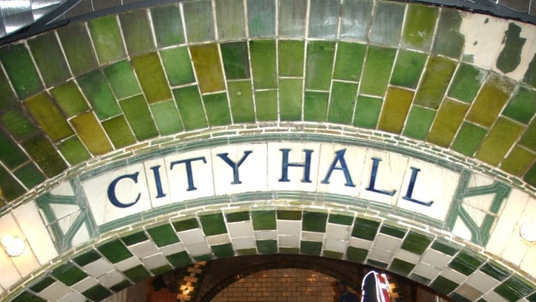 The Old City Hall station, as seen when it was...