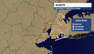 Cold and gusty with mostly cloudy skies in The Bronx