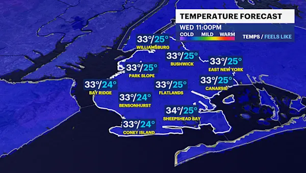 Light snow expected on New Year’s Eve in Brooklyn