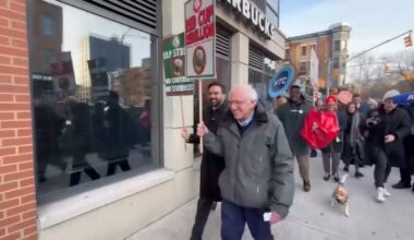 NYC mayor-elect Zohran Mamdani and Bernie Sanders join Starbucks picket line in Brooklyn