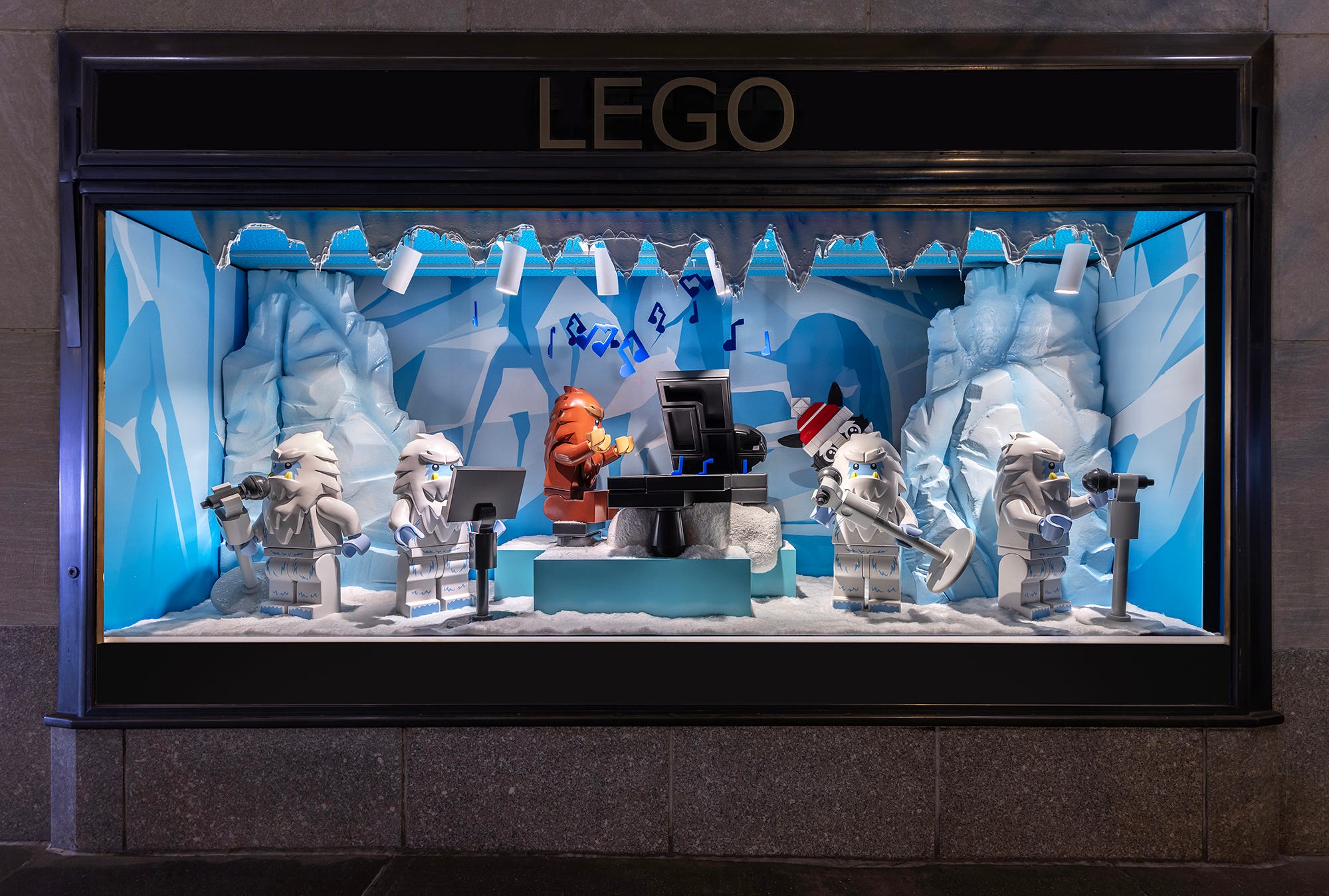 lego group window display.