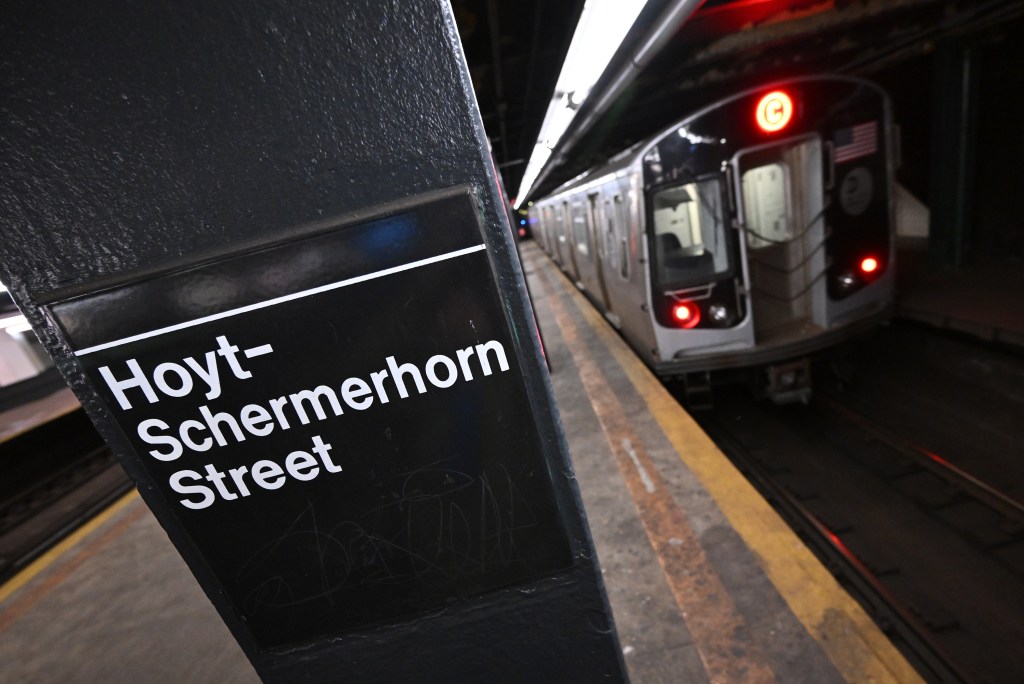 A brazen goon pummeled a female subway conductor and stole her train keys in a shocking attack at the Hoyt–Schermerhorn Streets station in downtown Brooklyn on Sunday, police said.