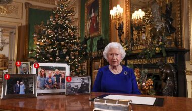 The Queen's Christmas Speech in 2019 featured no image of Prince Harry, instead her photographs were of Charles and Camilla (1), Prince Philip (2), the Cambridges' Christmas card picture (3), and her father George VI (4)