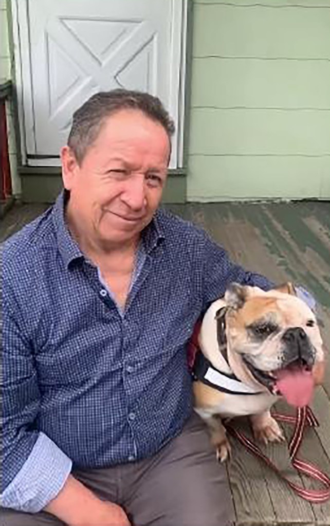 Aurelio Zhunio-Orbez with his dog.