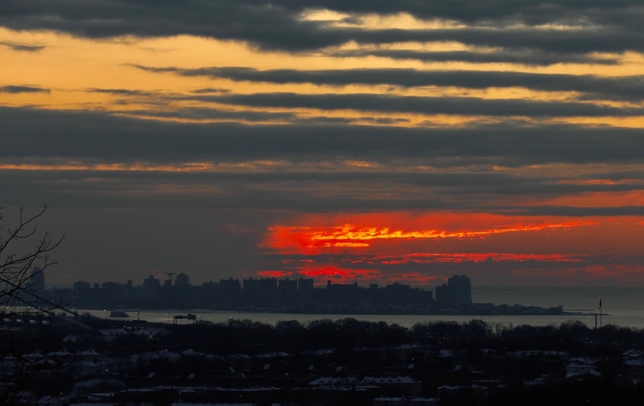 Sunrise over Grymes Hill on Staten Island