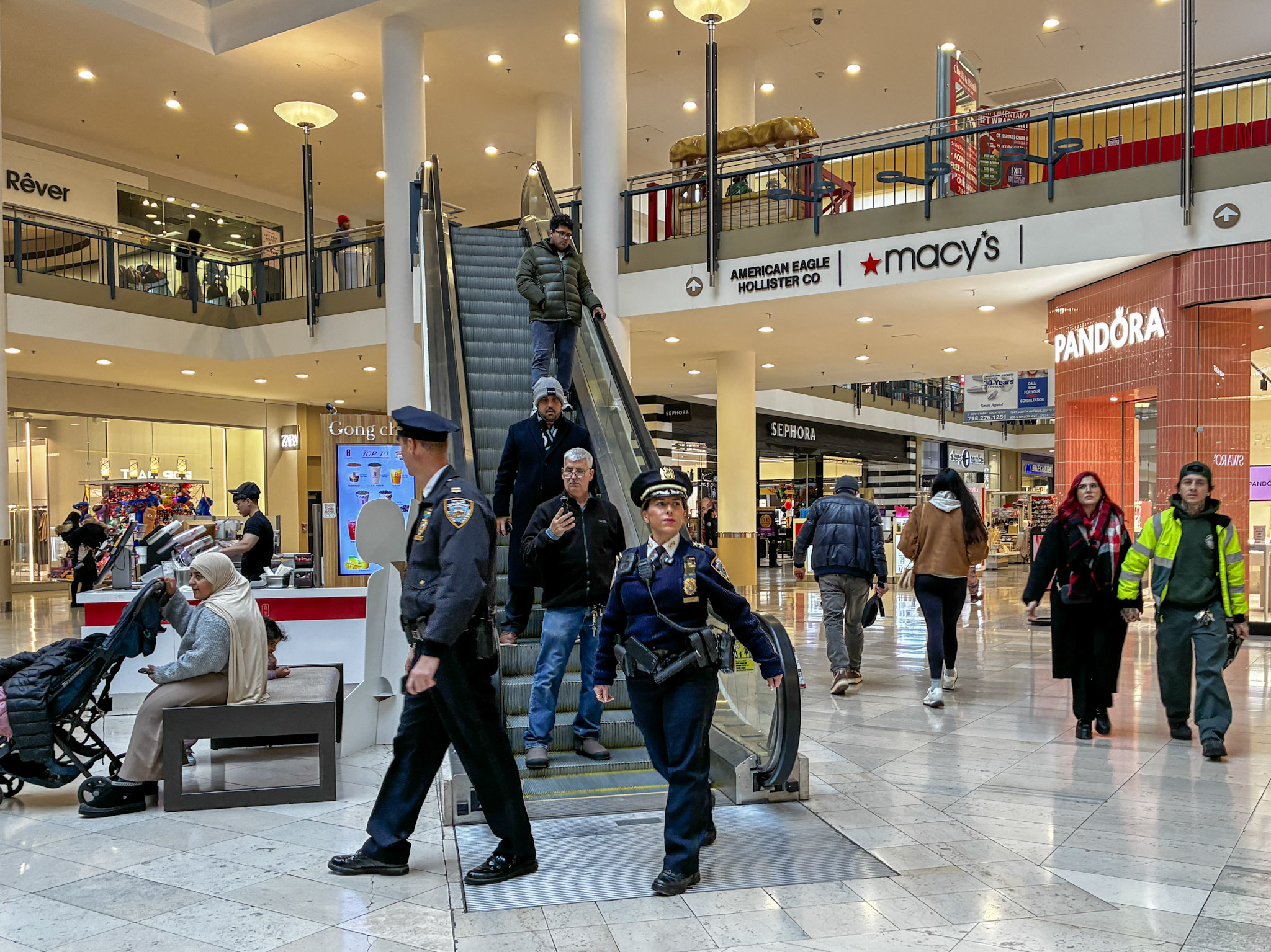 NYPD Assistant Chief Melissa Eger, the Staten Island borough commander, along with other members of the NYPD visited the Staten Island Mall in New Springville to speak with shopkeepers about the department's effort to reduce retail theft and overall crime in the mall during the holiday shopping season on Dec. 15, 2025.