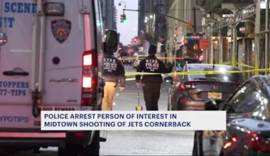 A person of interest is in custody in connection with the shooting of New York Jets’ Kris Boyd