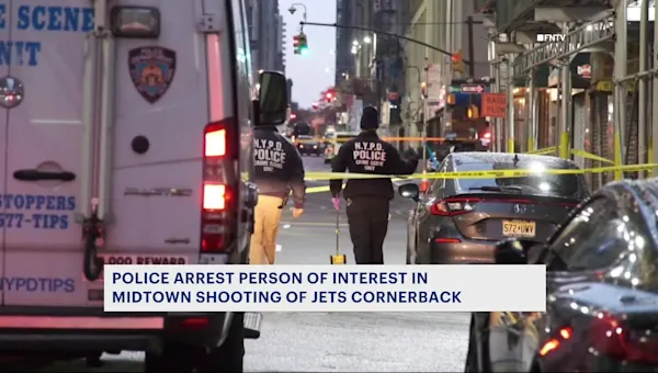 A person of interest is in custody in connection with the shooting of New York Jets’ Kris Boyd