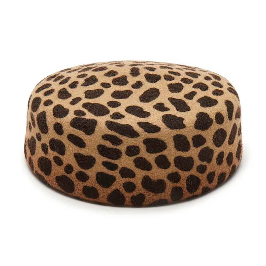 Lele Sadoughi, Espresso Leopard Pillbox Hat