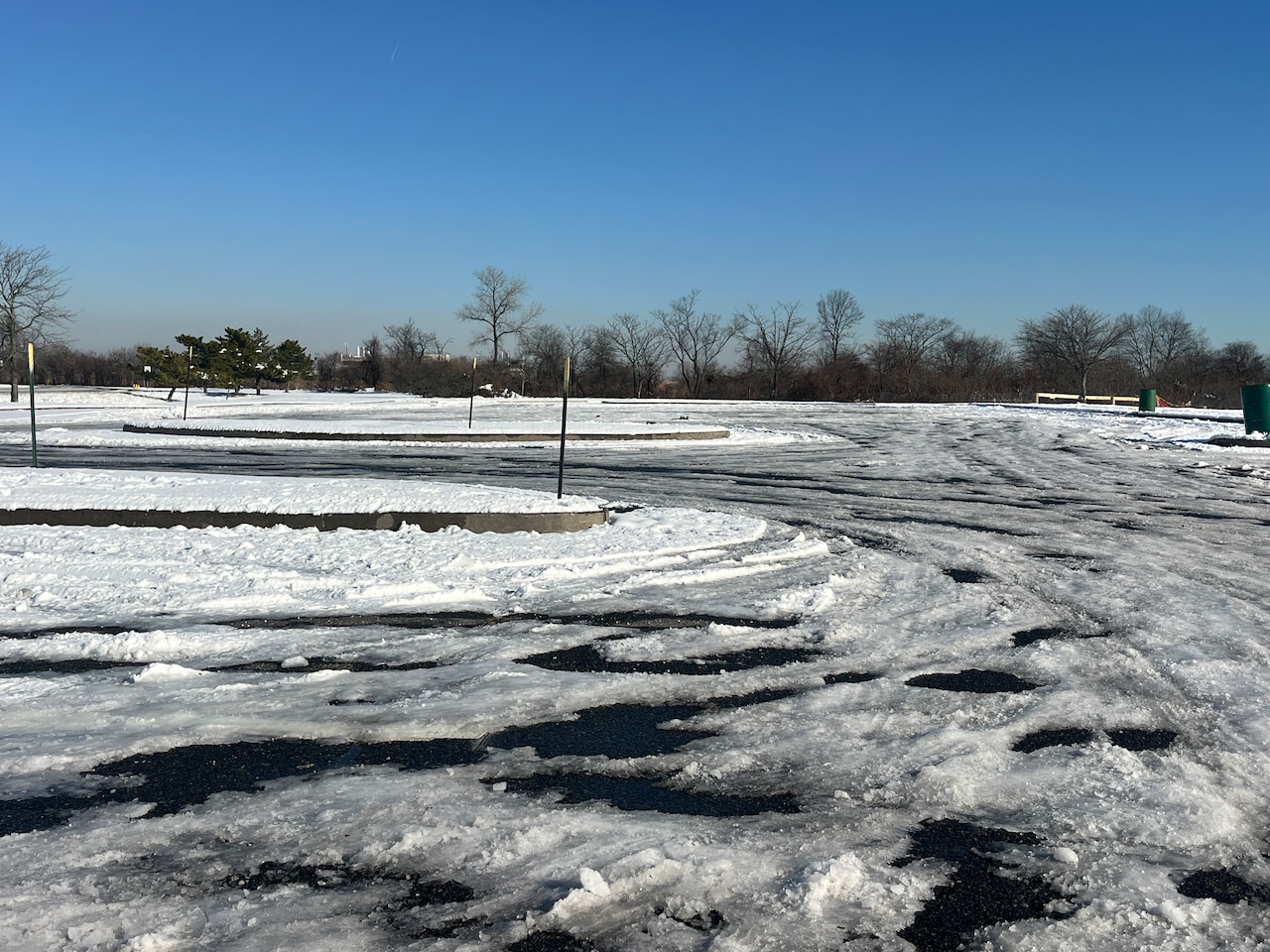 Snow and ice at parks on Staten Island
