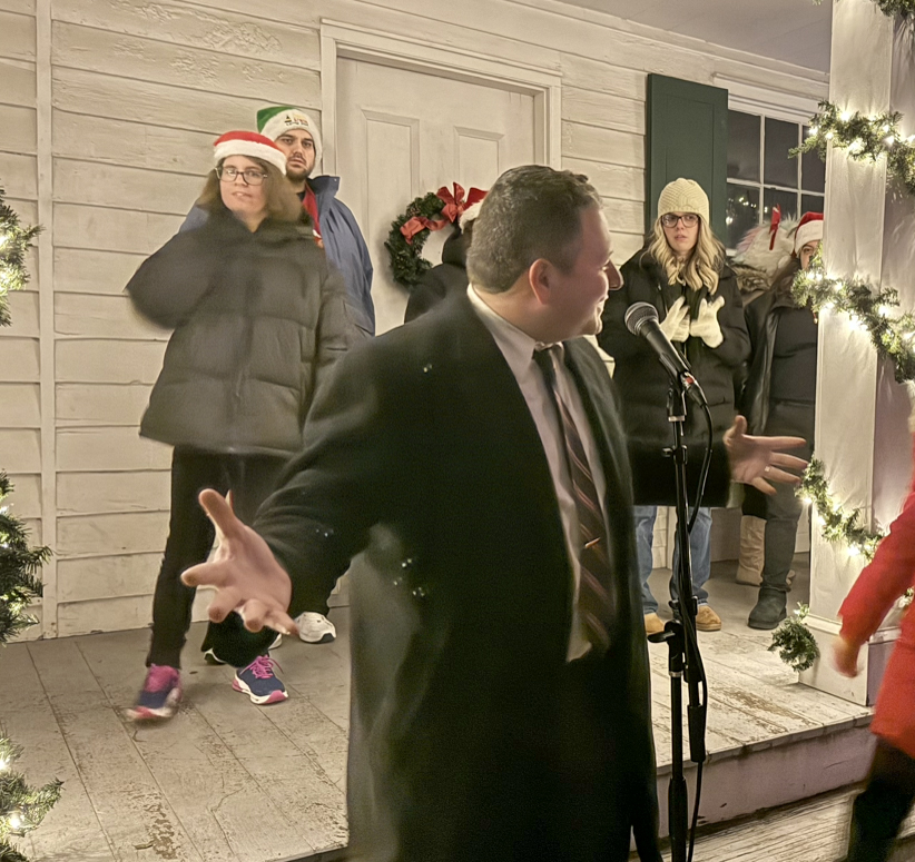 NYC Councilman Frank Morano at the tree lighting at Historic Richmondtown on Dec. 5, 2025. (Steve White for the Advance/SILive.com)